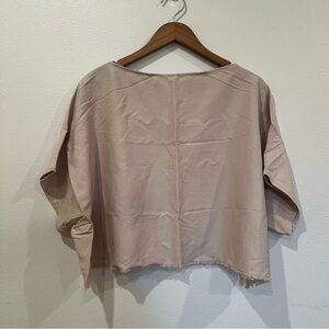 Raw Hem Blush Tencel Crop Top 3X Sustainable Brand